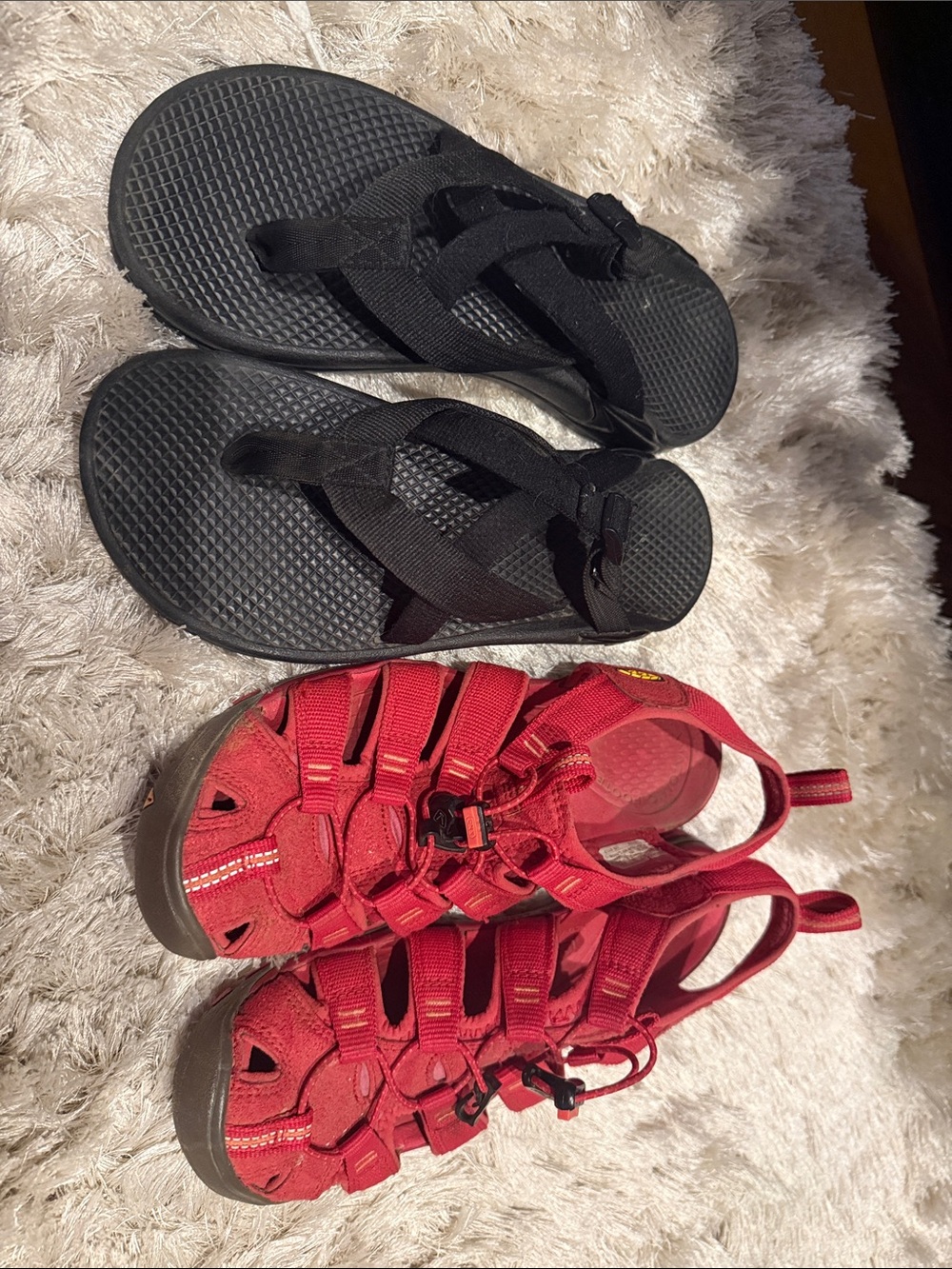 Size 8 black Chaco and hot pink Keen Outdoor Sandal - Durable Active Footwear